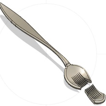 modular spork spoon fork home kitchen 3d print model - Mito3D