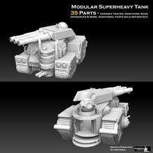 modular Super pesado tanque juego martillo guerra 40k leman russ tierra asaltante baeblade tormenta depredador 28mm imperial Guardia Capitolio imperialis dirigido 3d print model - Mito3D