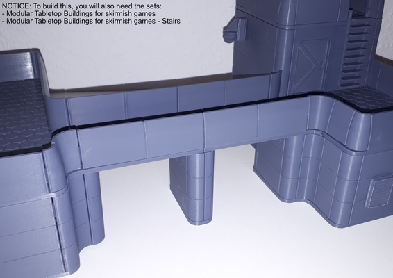 modulaire table bâtiments escarmouche jeux passerelles jeu terrain infini miniatures 3d print model - Mito3D