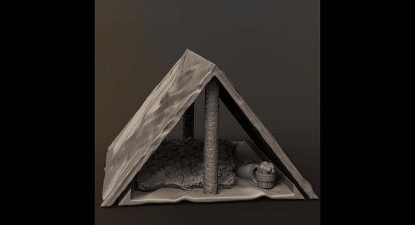 modular tent wargame scenery skirmish dnd dungeon dragons frostgrave rangers shadow deep 3d print model - Mito3D