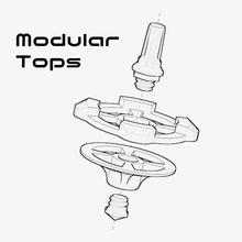 modular tops gadget cdb crashdebug Spinnen modulartops Spielzeug 3d print model - Mito3D