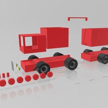 modulare LKW-Kindern Spiel - Spielzeug LKW Kind 3d print model - Mito3D