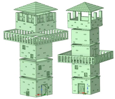 modular sehen Turm Tischplatte Terrain v2 3d print model - Mito3D