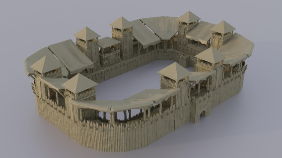 modular wooden arena 28 mm tabletop terrain rpg dnd colosseum medieval supportfree old seaside structure playable interior 28mm 25mm 15mm wargame 3d print model - Mito3D