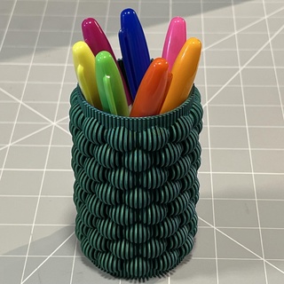 modulated surface pencil pot - bubbles stationery homeware organise ankermake 3d print model - Mito3D
