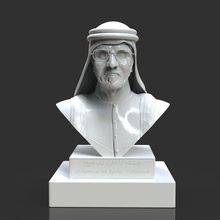 mohammed çöp Kutusu döküntü al maktum büst Sanat heykelcik politikacı Arap Arapça dubai prens Kraliyet aile 3dprint minyatür destek gerçekçi zbrush 3d print model - Mito3D