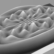moiere - radiale Verzerrung-Muster Wellen nicht1 Kunst Skulpturen 3d print model - Mito3D
