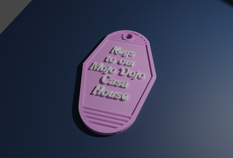 mojo dojo casa house keychain - barbie movie keys 3d print model - Mito3D