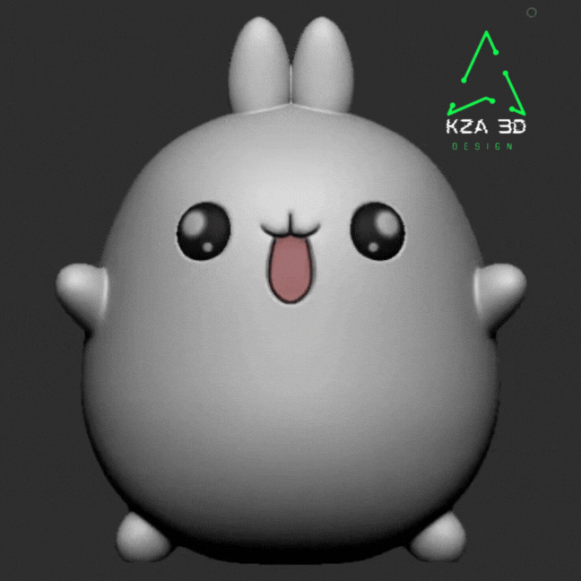 Molang tavşan anahtarlık Yazdır yer destekler Chibi Şirin Paskalya 3D print model - Mito3D