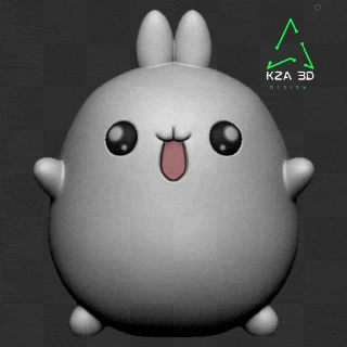 Molang tavşan anahtarlık Yazdır yer destekler Chibi Şirin Paskalya 3d print model - Mito3D