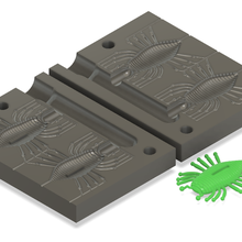 mold bug fishing lure gadget soft bait hook cnc 3d print 3d print model - Mito3D