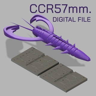 mold ccr57mm stl step file cnc 3d print fishing pour open worm bass lure lake river 3d print model - Mito3D