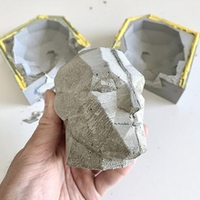 molde de hormigón baja poligonización la cabeza art el moho quikrete poli casa decoración papel peso 3d print model - Mito3D