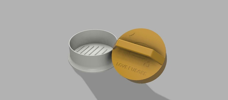 Schimmel Hamburger Gadget Lebensmittel Werkzeuge Utensilien Utensil Burger Fleisch 3d print model - Mito3D
