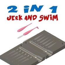 mold jark-swim lure 3d stl file cnc print gadget fishing soft bait hook 3d print model - Mito3D