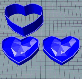 mold lowpoly heart 9cm bath bomb valentine valentinexcults 3d print model - Mito3D