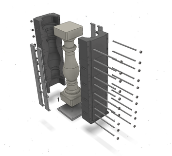 mold n 6 baluster cement balustrade column 3d print model - Mito3D