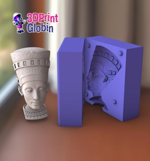 molde yeso nefertiti hogar casa egipcio faraón reina belleza tórrido esfinge clásico busto moldura decorativo decoración jardín oficina 3d print model - Mito3D