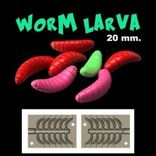 mold worm larva 20 mm cnc router 3d print gadget fishing lure soft bait hook 3d print model - Mito3D