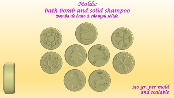molds bath bomb solid shampoo mould press 3d print model - Mito3D