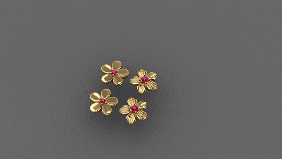 toupeira flores joalheria brincos 3d print model - Mito3D