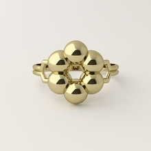 molécula diseño anillo joya joyería anillos rodio plata imprimible regalo oro mujer blanco hexágono estrella Moda libra esterlina pelota 3d print model - Mito3D