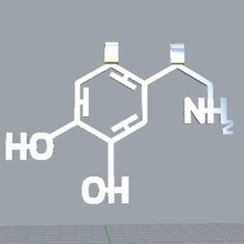 molecola della felicità ciondolo dopamina gioielli scienza 3d print model - Mito3D
