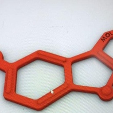molécule bonheur sérotonine porte clés pendentif mode saratonine cadeau 3d print model - Mito3D