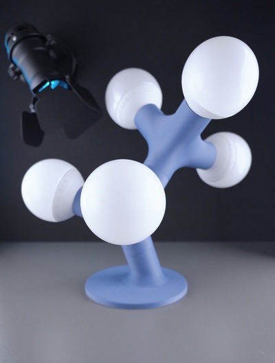 molecola tavolo lampada scrivania paralume moderno design interni e27 guidato luce 3d print model - Mito3D