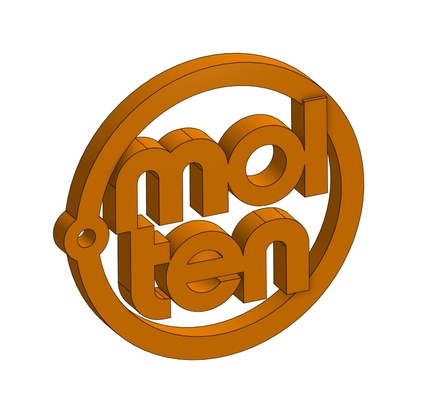 molten logo keychain art 3d print model - Mito3D