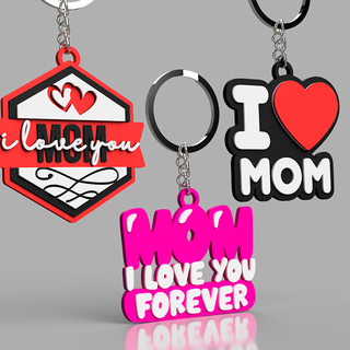 mom's keychain rings Various love mom mother mother's day happy heart detail i you key ring ornament 3d print model - Mito3D