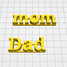 mom dad magnets magnet family fridge refrigerator kitchen 3d print model - Mito3D