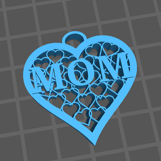 maman cœur Collier pendentif bijoux l'amour 3d print model - Mito3D