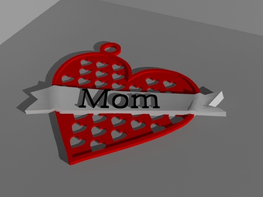 mom heart v2 keychain jewelry momma mommy mother day mothers holiday art fashion 3d print model - Mito3D