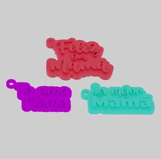 mom keychains mom happy day love  3d print model - Mito3D