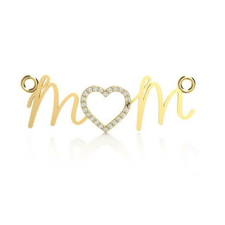 Mama Anhänger steht Juwel Schmuck hell Steine Edelsteine Gold impresion3d 3d print model - Mito3D