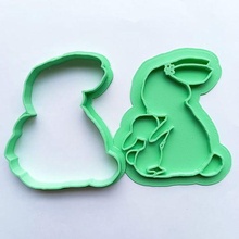 anne tavşan son oğul kesici işaretleyici kesme kurabiye fırın yemek pişirme polimer kil 3d print model - Mito3D