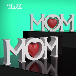 mom sign mother mothers day gift heart decoration ornament 3d print model - Mito3D