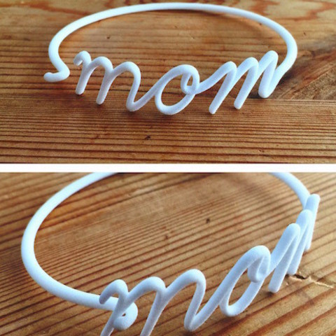 mom wire bracelet mothers day jewelry 3D print model - Mito3D