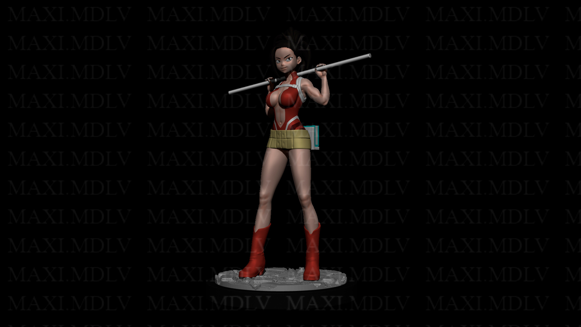 momo yaoyorozu - hero academia Art my academy female art fanart sculpture character 3D print model - Mito3D