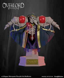momon bust anime overlord ains skeleton 3d print model - Mito3D