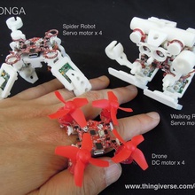 momonga 2 outil de L'impression 3d la marche à pied minuscule l'araignée petite le capteur robot geste drone bluetooth art arduino L'imprimante 3d print model - Mito3D