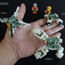 momonga gadget robotics walker tiny spider servo sensor robot quadruped legs gesture drone car bluetooth arduino 3d print model - Mito3D