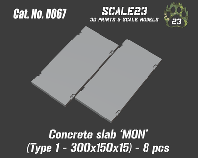 mon concrete slab - type 1 300x150x15 3d print model - Mito3D