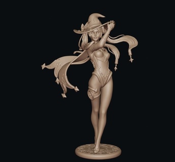 mona Genshin Einschlag Fan Art Kunst Anime Charakter Mädchen Mihoyo Skulpturen 3d print model - Mito3D