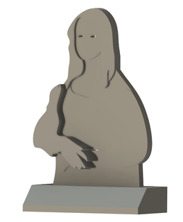 mona lisa arte louvre fracasso estátua pobre simples vinci livro 3d print model - Mito3D