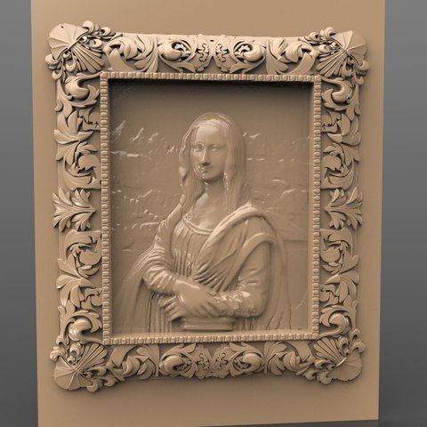 mona lisa da vinci-Rahmen von cnc-Kunst-louvre museum paris 3D print model - Mito3D