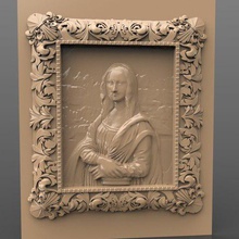 mona lisa di da vinci telaio cnc arte del louvre parigi, il museo 3d print model - Mito3D