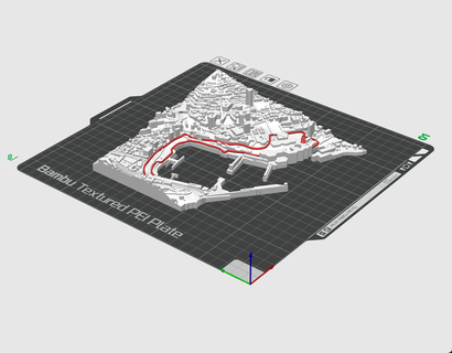 monaco gp 3d impressão Arquivo raça pista digital baixar stl 3mf Fórmula 1 arredores 3d print model - Mito3D