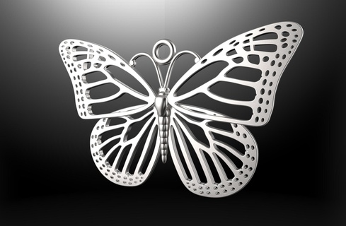 hükümdar kelebek kolye 3d Yazdır model 3d print model - Mito3D